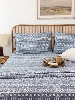 House This Kullu Patti Bed Set (Ddc) (Blue) image